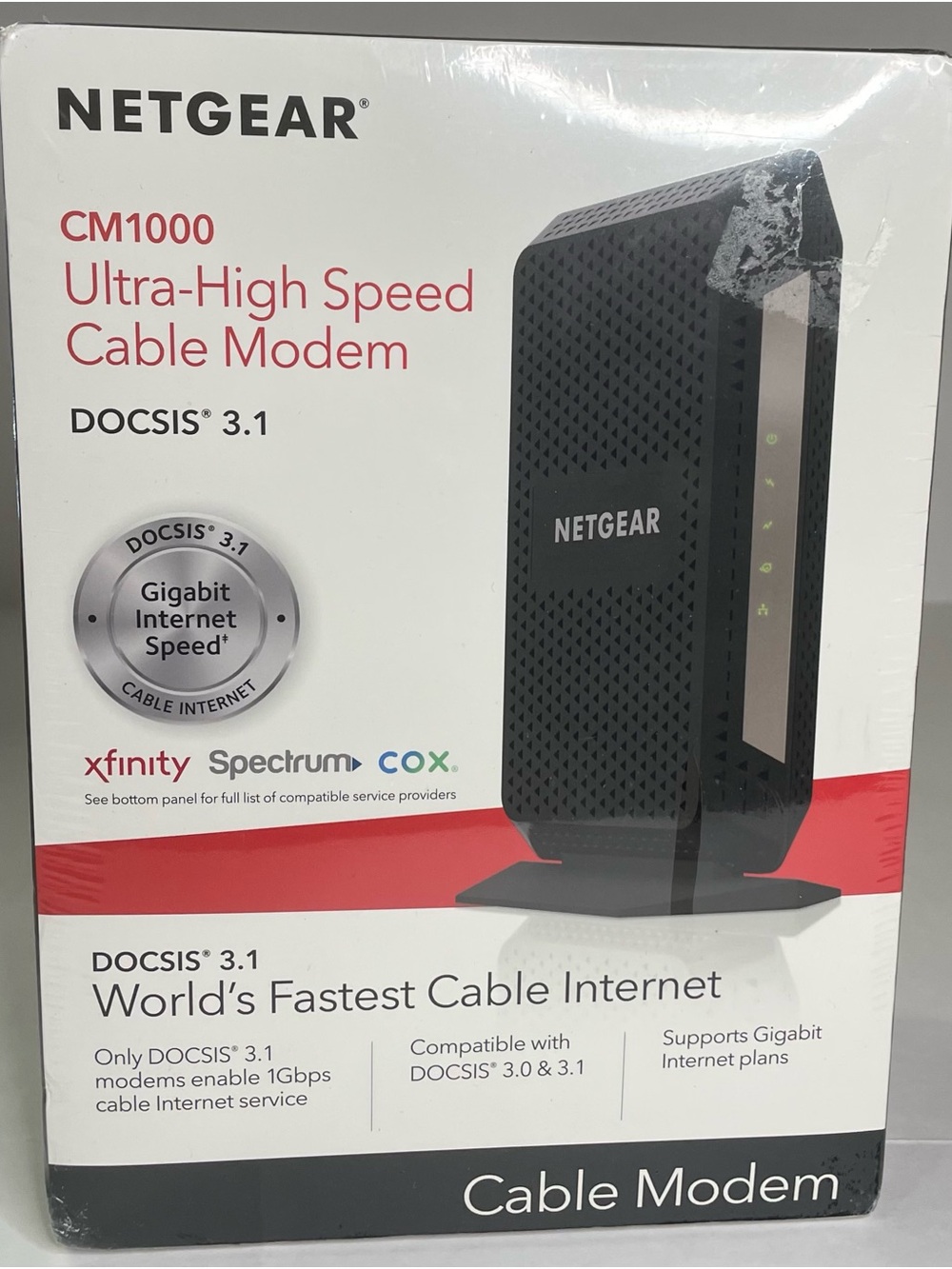 NETGEAR CM1000 Black DOCSIS 3.1 Ultra-High Speed Cable Modem NIB New In Box
